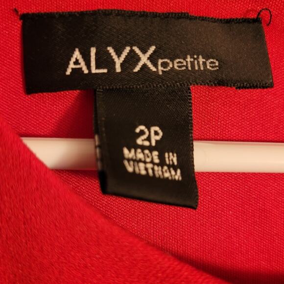 Alyx Petite Womens 2P Red Tiered Ruffle Tulip Hem Layered Cocktail Party Dress - Picture 4 of 11